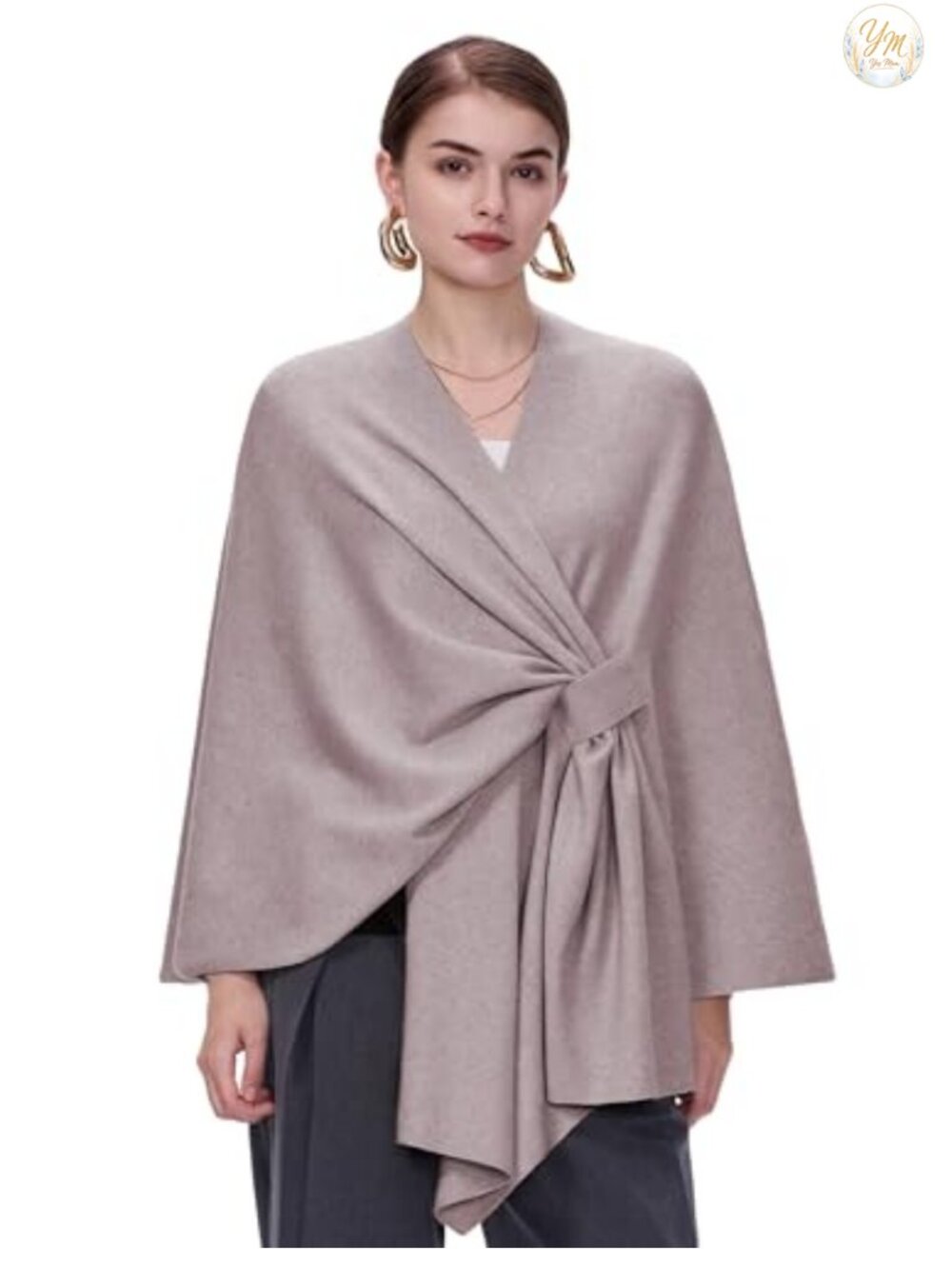 Women's Shawl Wrap Poncho Sweater Open Front with Belt Fall Winter Rayon Blend